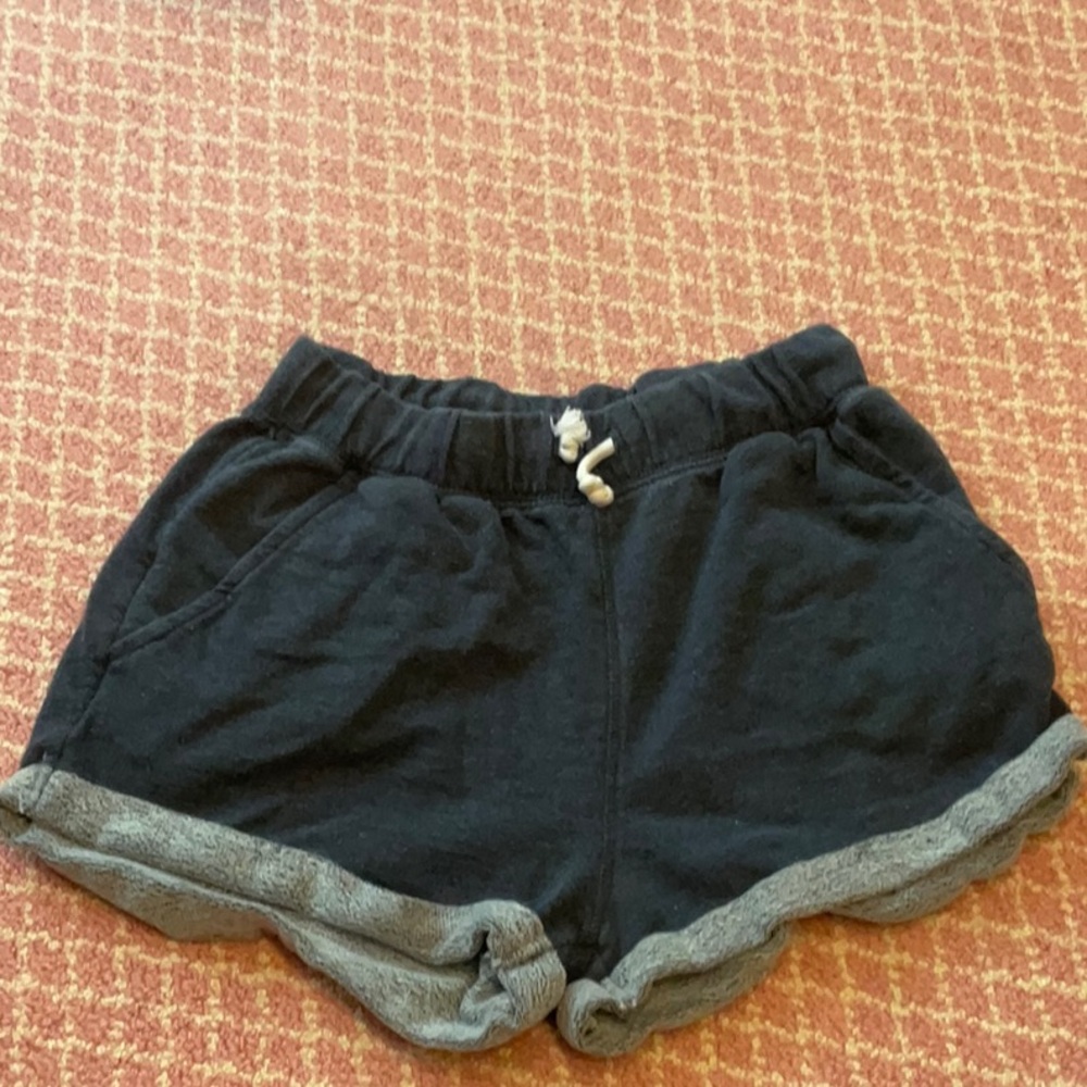 Divided Blue Sweat Shorts with Elastic Waistband